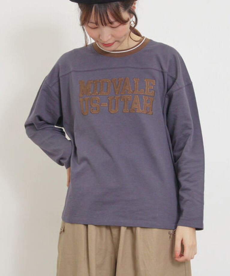 Samansa Mos2「ワッペンロゴスウェット」|Tシャツ・カットソー|ネイビー