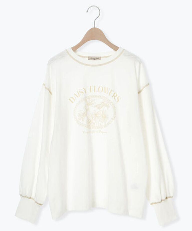 Samansa Mos2「配色ステッチプリントアソートロングTシャツ」|Tシャツ・カットソー|