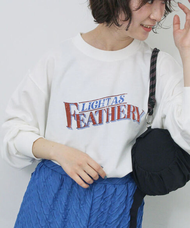 Samansa Mos2 blue「ミニ裏毛アソートプリントプルオーバー」|Tシャツ・カットソー|オフホワイト