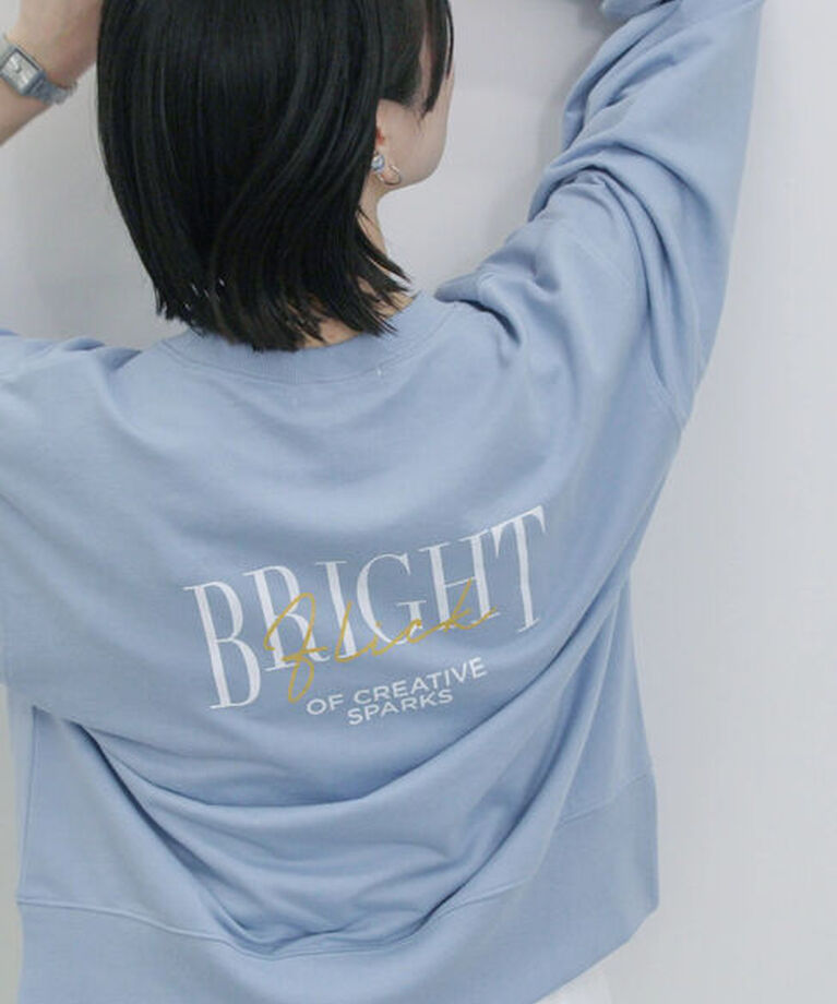 Samansa Mos2 blue「ミニ裏毛アソートプリントプルオーバー」|Tシャツ・カットソー|