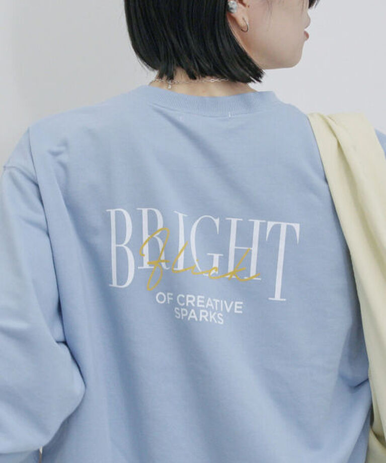 Samansa Mos2 blue「ミニ裏毛アソートプリントプルオーバー」|Tシャツ・カットソー|