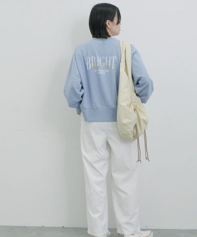 Samansa Mos2 blue「ミニ裏毛アソートプリントプルオーバー」|Tシャツ・カットソー|