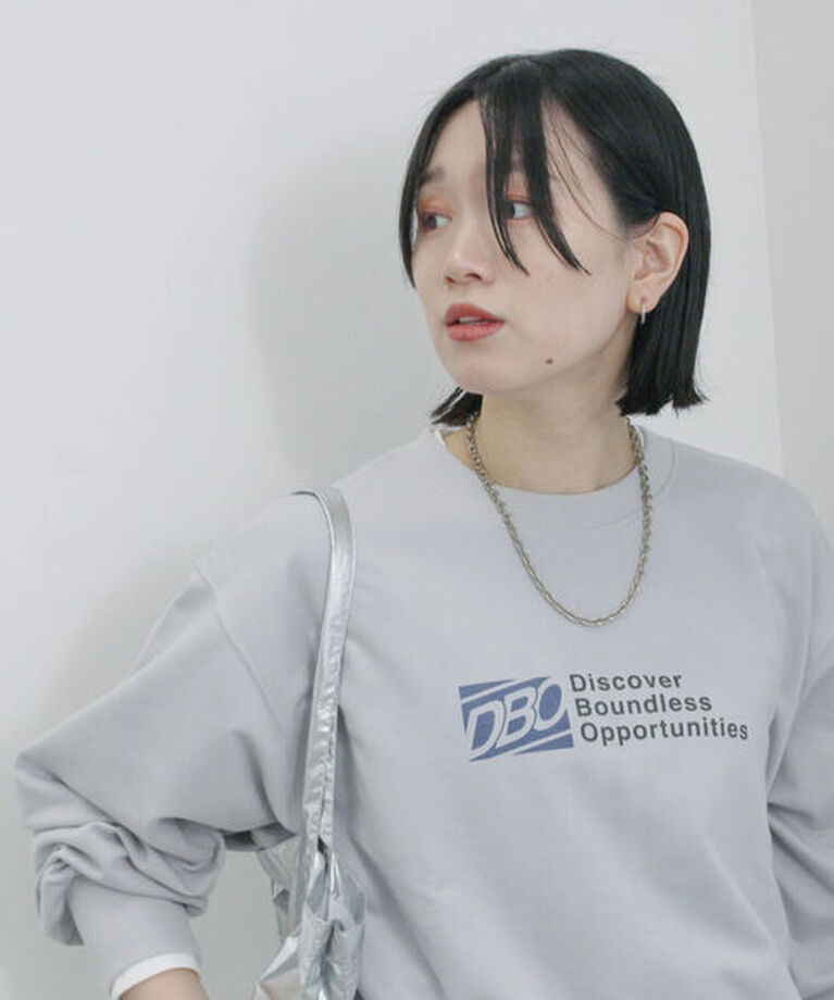 Samansa Mos2 blue「ミニ裏毛アソートプリントプルオーバー」|Tシャツ・カットソー|
