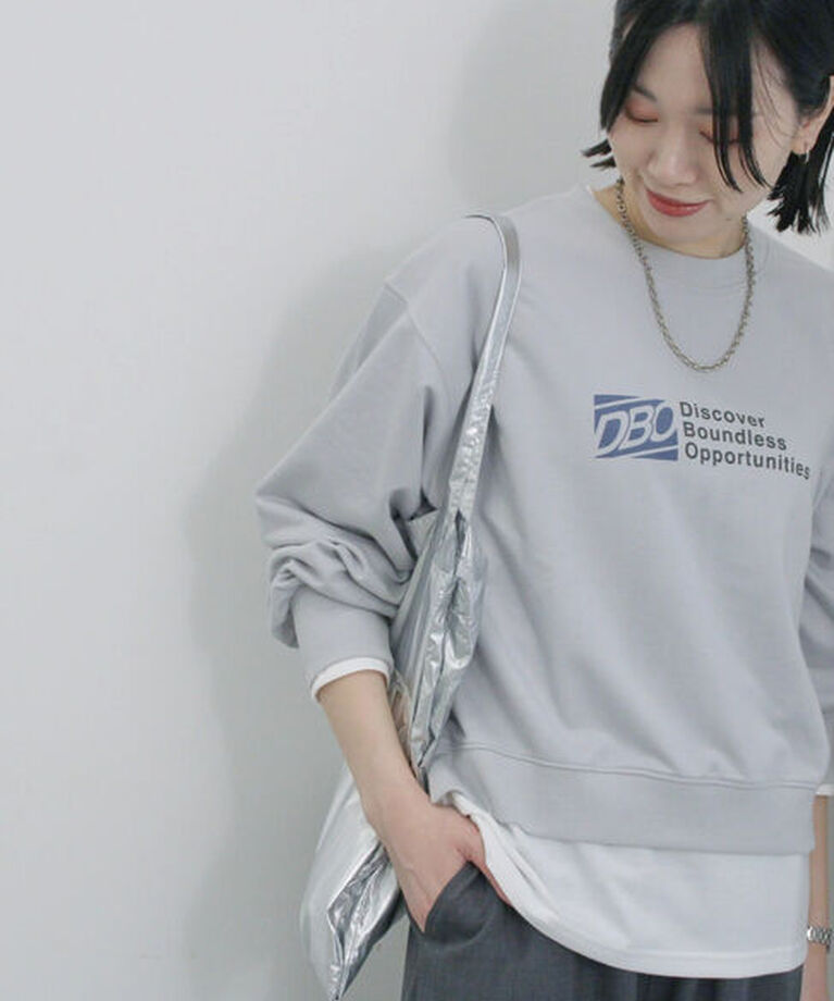 Samansa Mos2 blue「ミニ裏毛アソートプリントプルオーバー」|Tシャツ・カットソー|