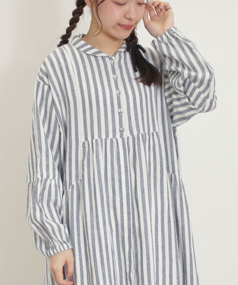 Samansa Mos2「【Cross×Linen】ショールカラーワンピース ≪S/Mサイズ≫」|ワンピース|
