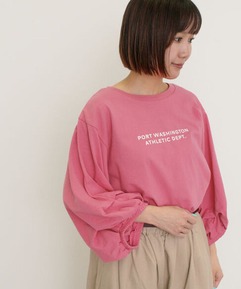 Samansa Mos2「袖タックTシャツ」|Tシャツ・カットソー|