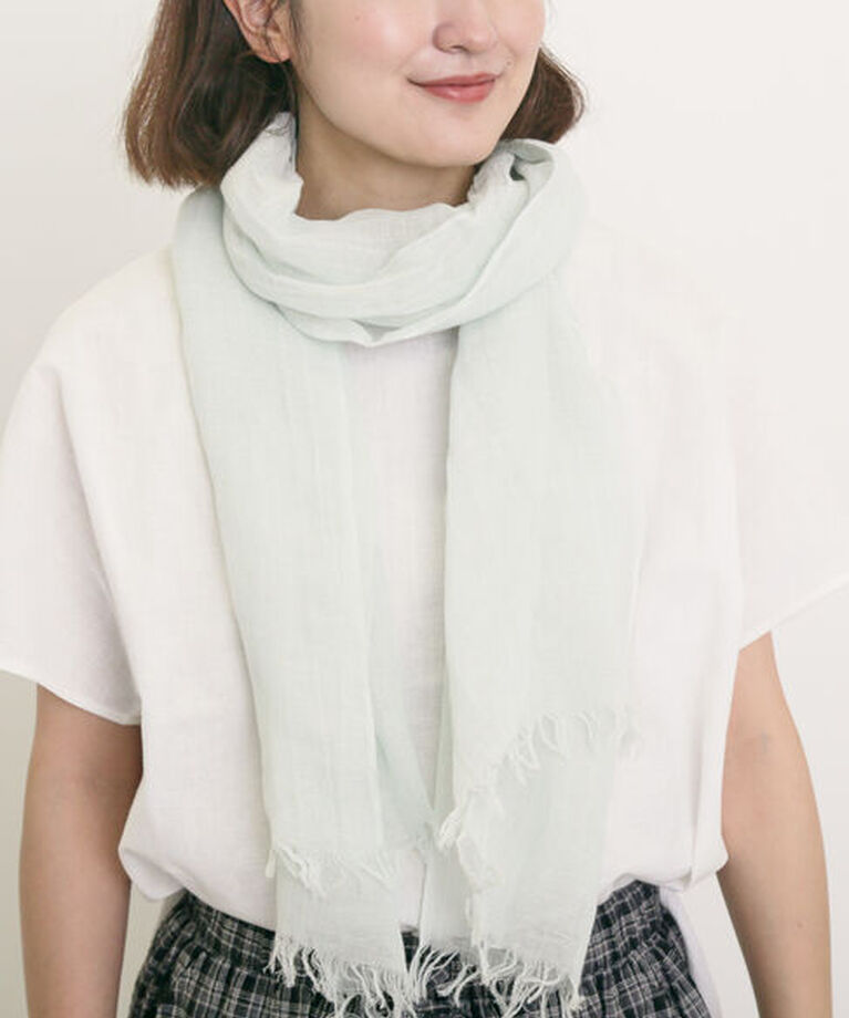 Samansa Mos2「【UVカット】麻綿シワ加工ストール」|その他|ミント