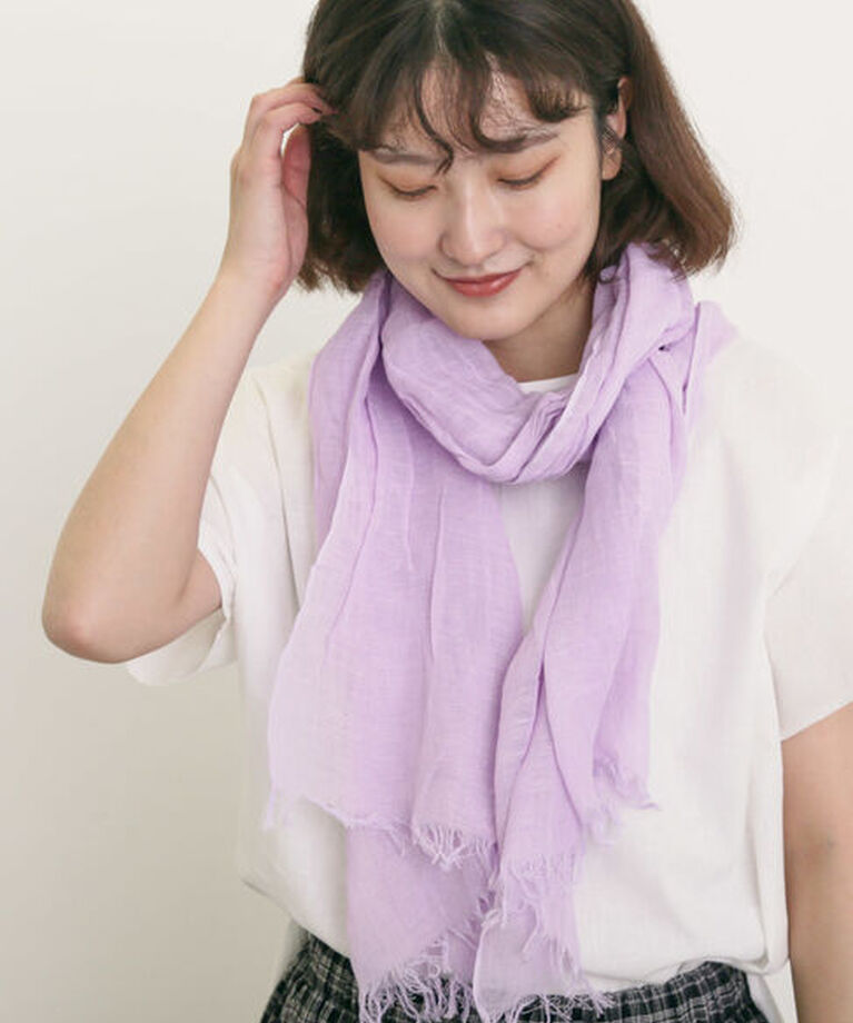 Samansa Mos2「【UVカット】麻綿シワ加工ストール」|その他|