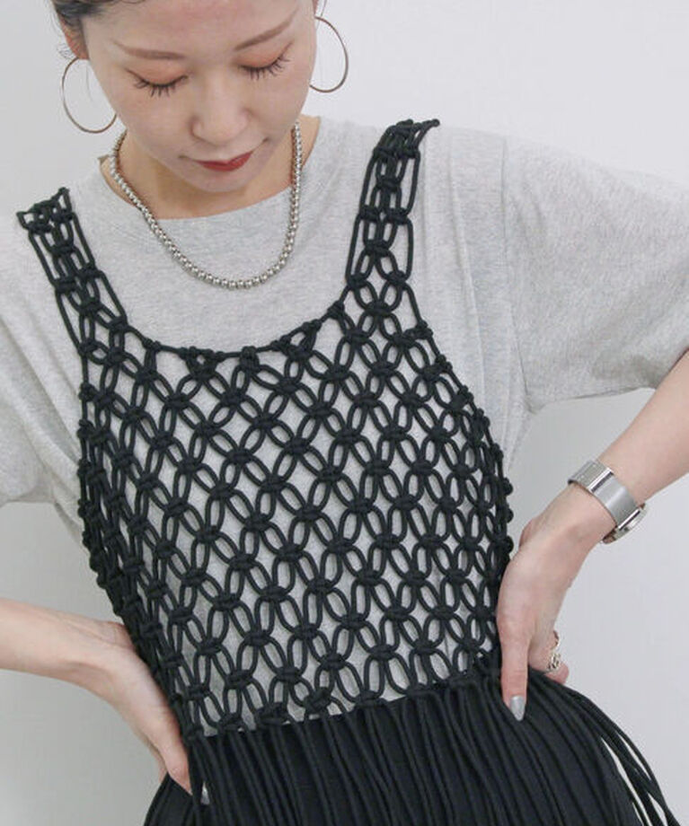 Samansa Mos2 blue「ラメTシャツ」|Tシャツ・カットソー|ＴＯＰグレー