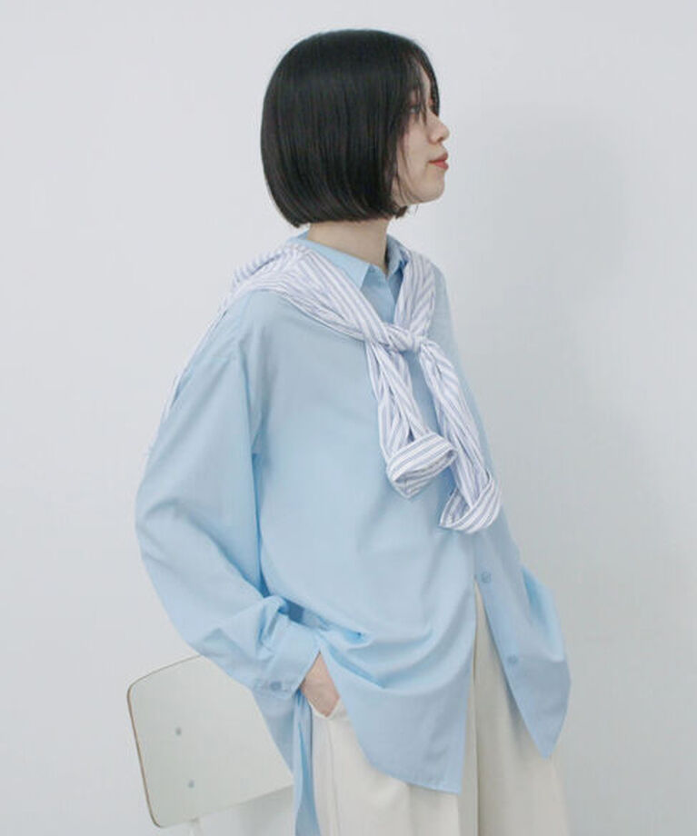 Samansa Mos2 blue「【接触冷感】マルチスタイルシャツ」|シャツ・ブラウス|