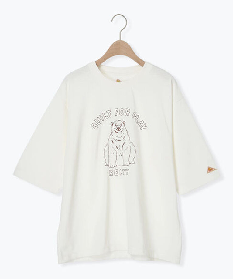 Samansa Mos2「【KELTY×Samansa Mos2】ベアー刺繍Tシャツ」|Tシャツ・カットソー|オフホワイト