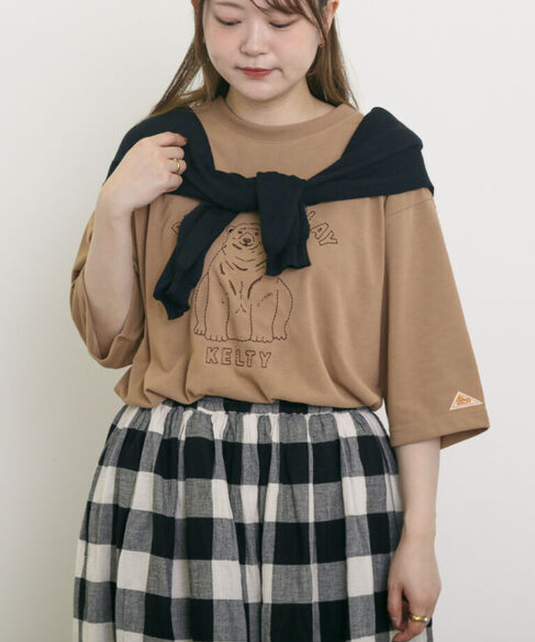 Samansa Mos2「【KELTY×Samansa Mos2】ベアー刺繍Tシャツ」|Tシャツ・カットソー|