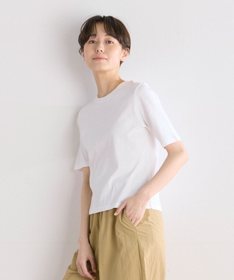 I.T.'S international「ベーシッククルーネックTシャツ《スビン綿MIXフライス》」|Tシャツ・カットソー|ホワイト