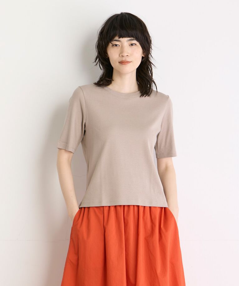 I.T.'S international「ベーシッククルーネックTシャツ《スビン綿MIXフライス》」|Tシャツ・カットソー|モカチャ3