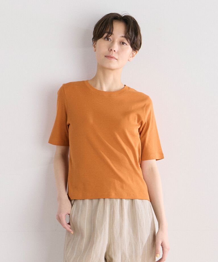 I.T.'S international「ベーシッククルーネックTシャツ《スビン綿MIXフライス》」|Tシャツ・カットソー|オレンジ1