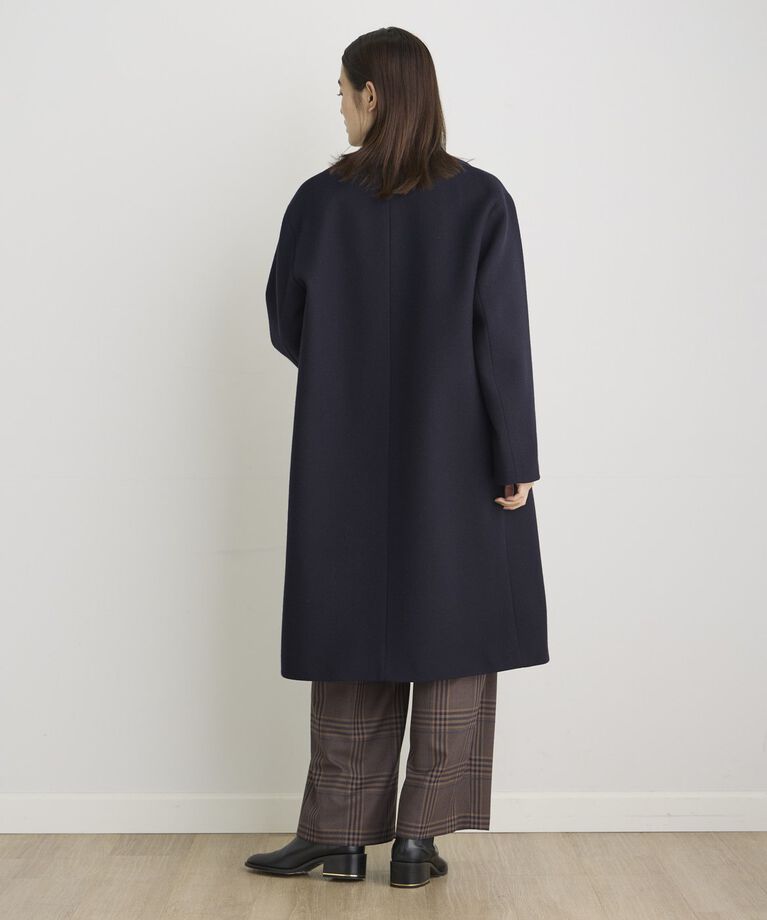 I.T.'S international「カラーレスロングメルトンコート《Super110's Wool》」|ステンカラーコート|