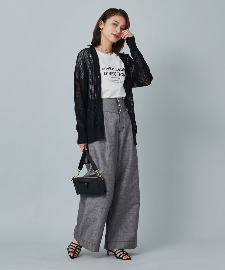 UNTITLED「【セットアップ可能】ヘンプシャンブレー ワイドパンツ」|その他|