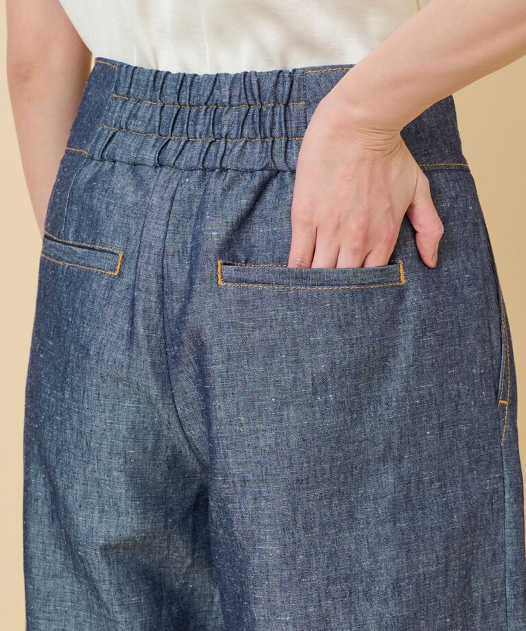 UNTITLED「【セットアップ可能】ヘンプシャンブレー ワイドパンツ」|その他|