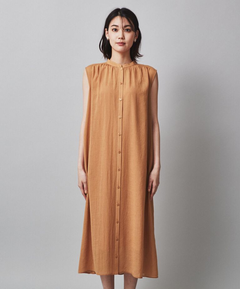 UNTITLED「【ジレにもなるワンピース】バンドカラーデザイン　シアーワンピース」|ワンピース|