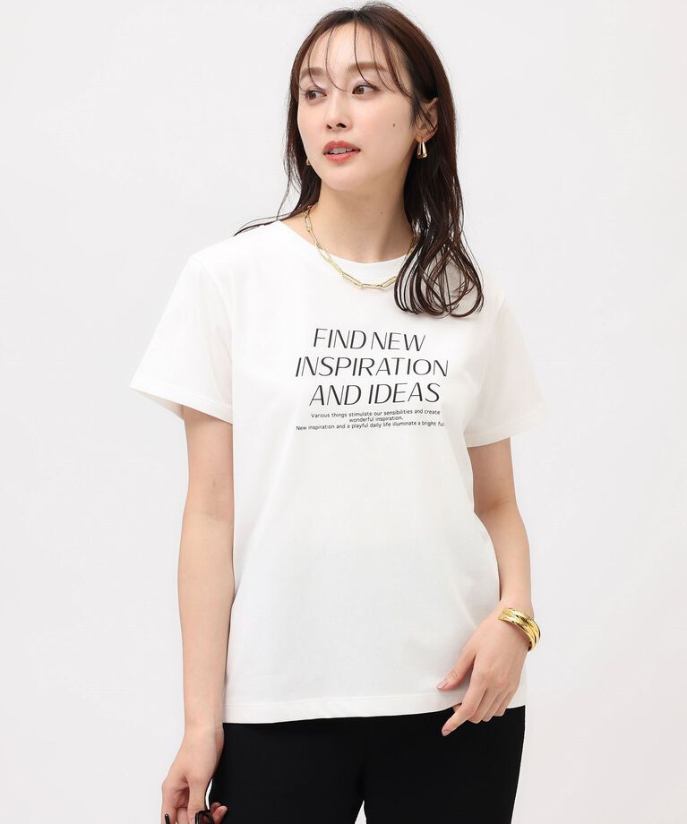 UNTITLED「【なめらかな肌触り】シルケットロゴTシャツ」|Tシャツ・カットソー|ﾎﾜｲﾄ(101)