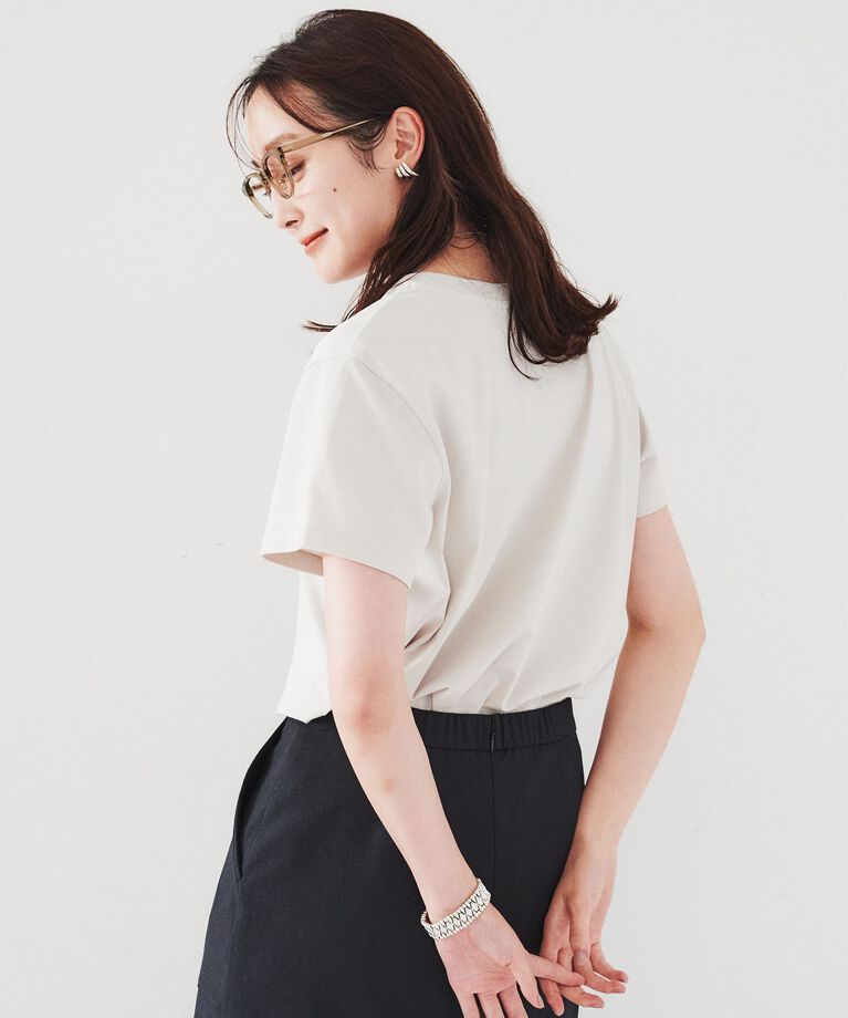 UNTITLED「【なめらかな肌触り】シルケットロゴTシャツ」|Tシャツ・カットソー|