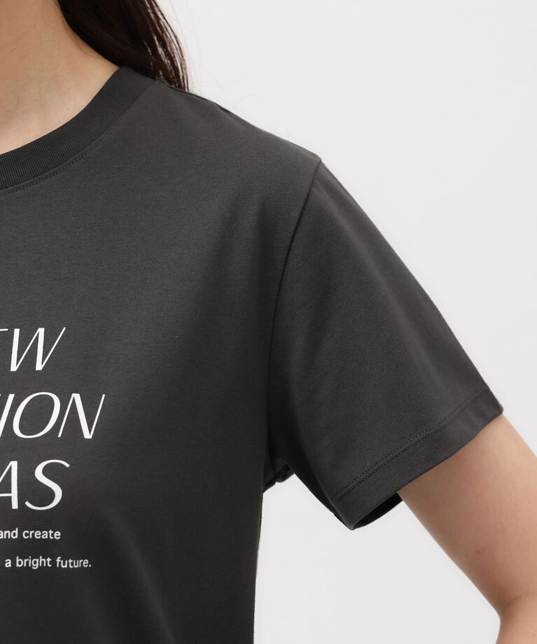 UNTITLED「【なめらかな肌触り】シルケットロゴTシャツ」|Tシャツ・カットソー|