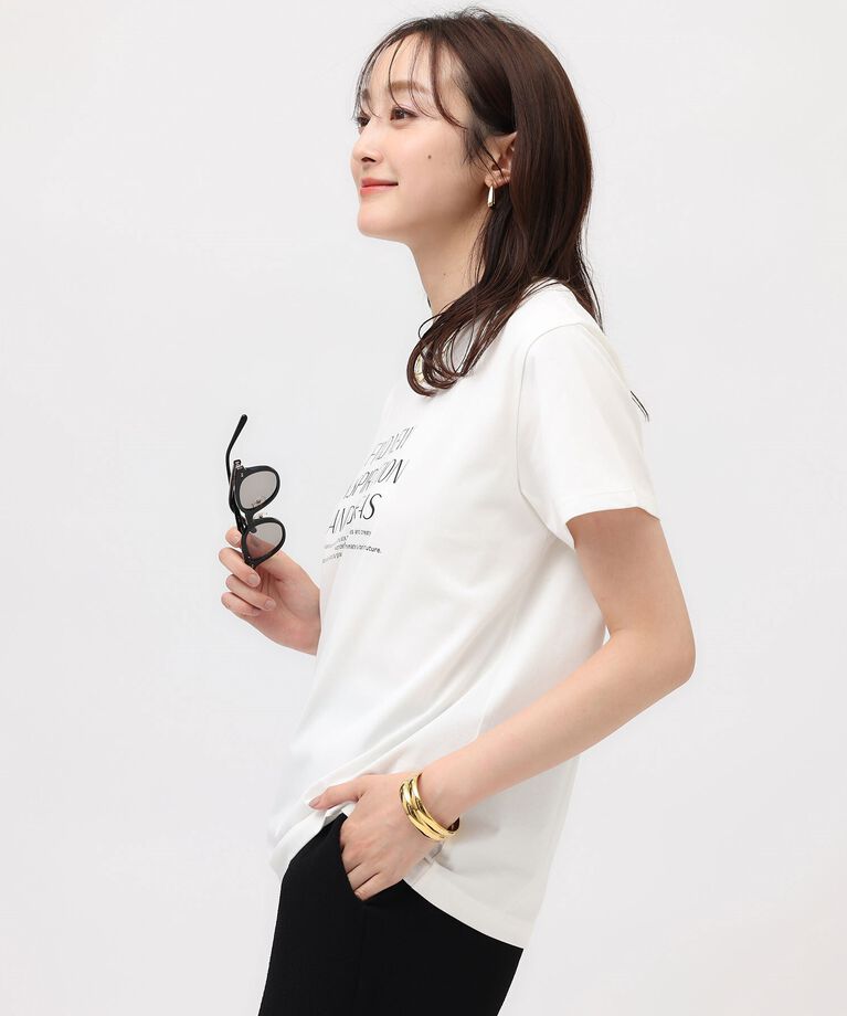 UNTITLED「【なめらかな肌触り】シルケットロゴTシャツ」|Tシャツ・カットソー|