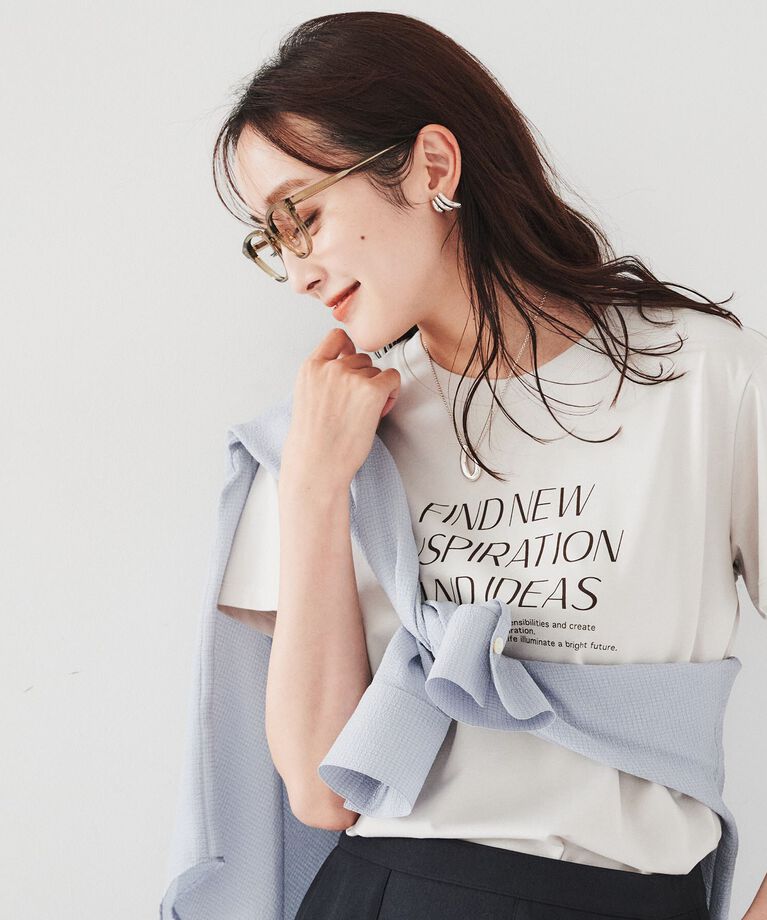 UNTITLED「【なめらかな肌触り】シルケットロゴTシャツ」|Tシャツ・カットソー|ﾗｲﾄｸﾞﾚｰ(111)