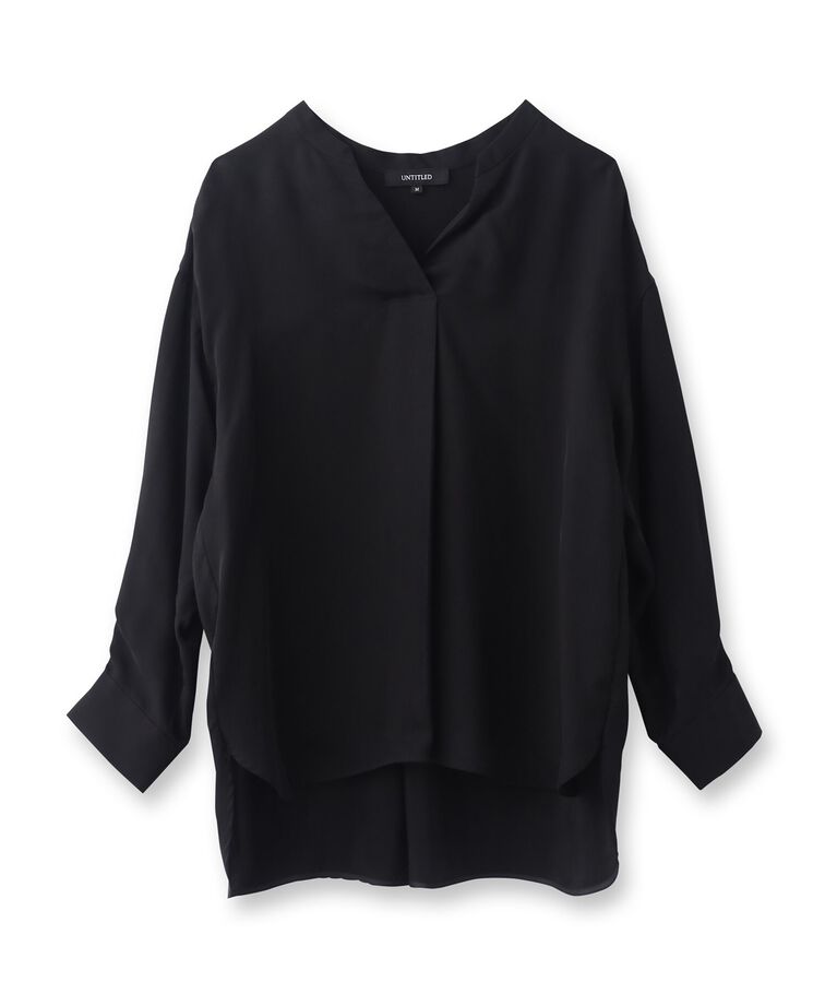 UNTITLED「【セットアップ可能/パウダータッチ】シルキーキュプラ スキッパーブラウス」|シャツ・ブラウス|