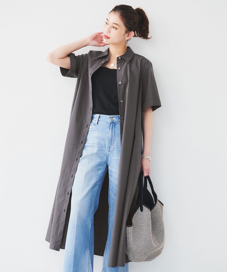 UNTITLED「【コットン100/前開き/夏ワンピ】ロングシャツワンピース」|ワンピース|