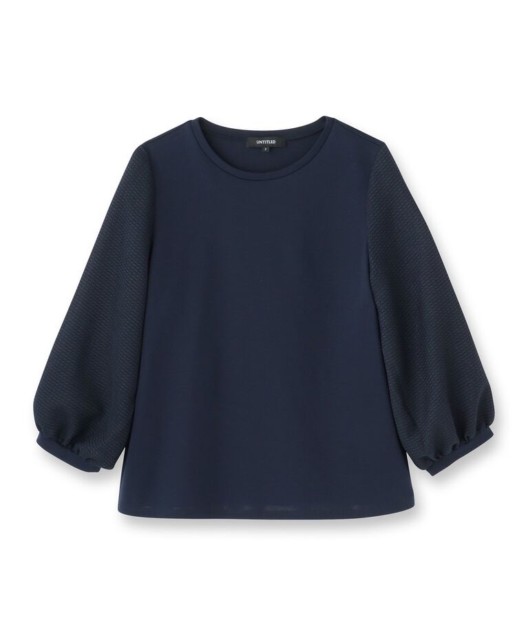 UNTITLED「【二の腕カバー/オンオフ】袖シアー ドッキングプルオーバー」|Tシャツ・カットソー|