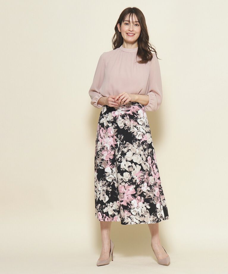 COUP DE CHANCE「【洗える／日本製／華やかな花柄】存在感ある柄が目を惹く、フレアースカート」|スカート|