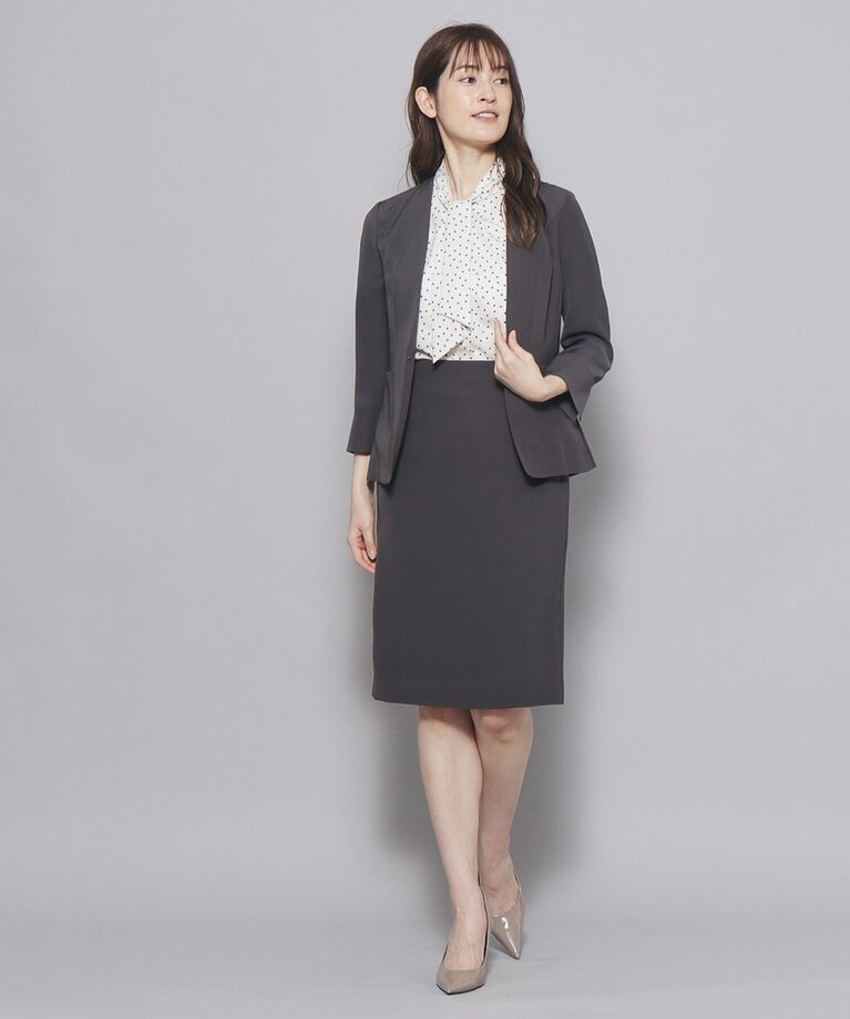 COUP DE CHANCE「【洗える／日本製／裏なし／セットアップ可／通勤】上品な抜け感あるノーカラージャケット」|ノーカラージャケット|
