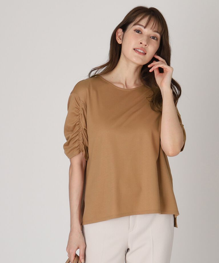 COUP DE CHANCE「【洗える／日本製】ジャージプルオーバー」|Tシャツ・カットソー|キャメルブラウン(0