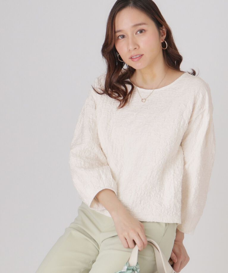 COUP DE CHANCE「【洗える】一枚でサマになる！凹凸感あるジャージ素材プルオーバー」|Tシャツ・カットソー|