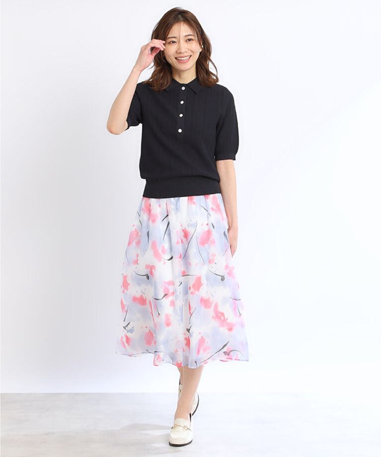 Reflect「【SALE/マシンウォッシュ可能】プリントシアースカート」|スカート|