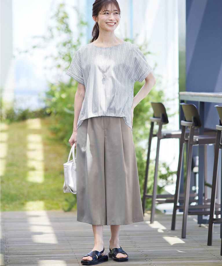 Reflect「【SALE／体型カバー／マシンウォッシュ可／ウエストゴム仕様／セットアップ可能】リラクシーガウチョパンツ」|その他|