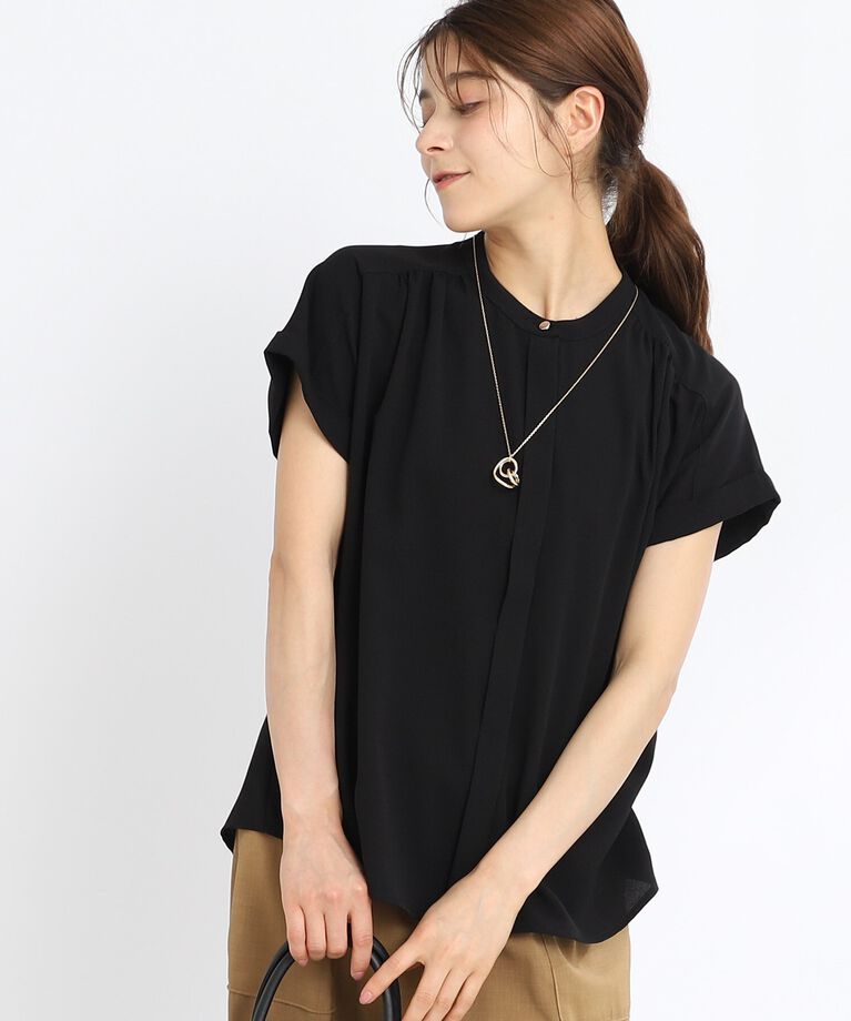 Reflect「【夏SALE／マシンウォッシュ可】ドライタッチバンドカラーブラウス」|シャツ・ブラウス|