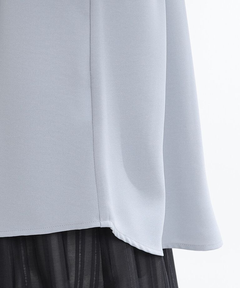 Reflect「【夏SALE／マシンウォッシュ可】ドライタッチバンドカラーブラウス」|シャツ・ブラウス|