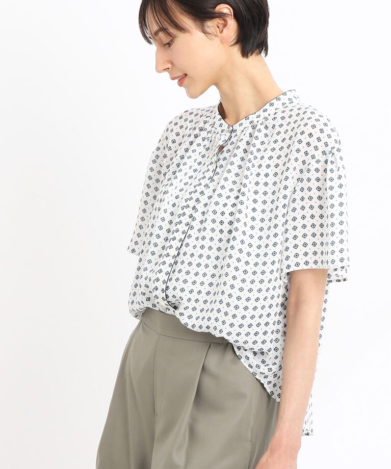 Reflect「【SALE／接触冷感／手洗い可】ウインドミルモチーフプリントブラウス」|シャツ・ブラウス|