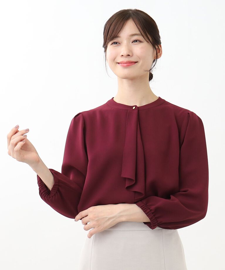 Reflect「【WEB限定カラーあり／接触冷感／マシンウォッシュ】ボータイ風デザインブラウス」|シャツ・ブラウス|
