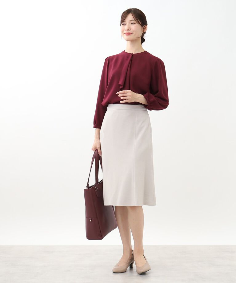 Reflect「【WEB限定カラーあり／接触冷感／マシンウォッシュ】ボータイ風デザインブラウス」|シャツ・ブラウス|