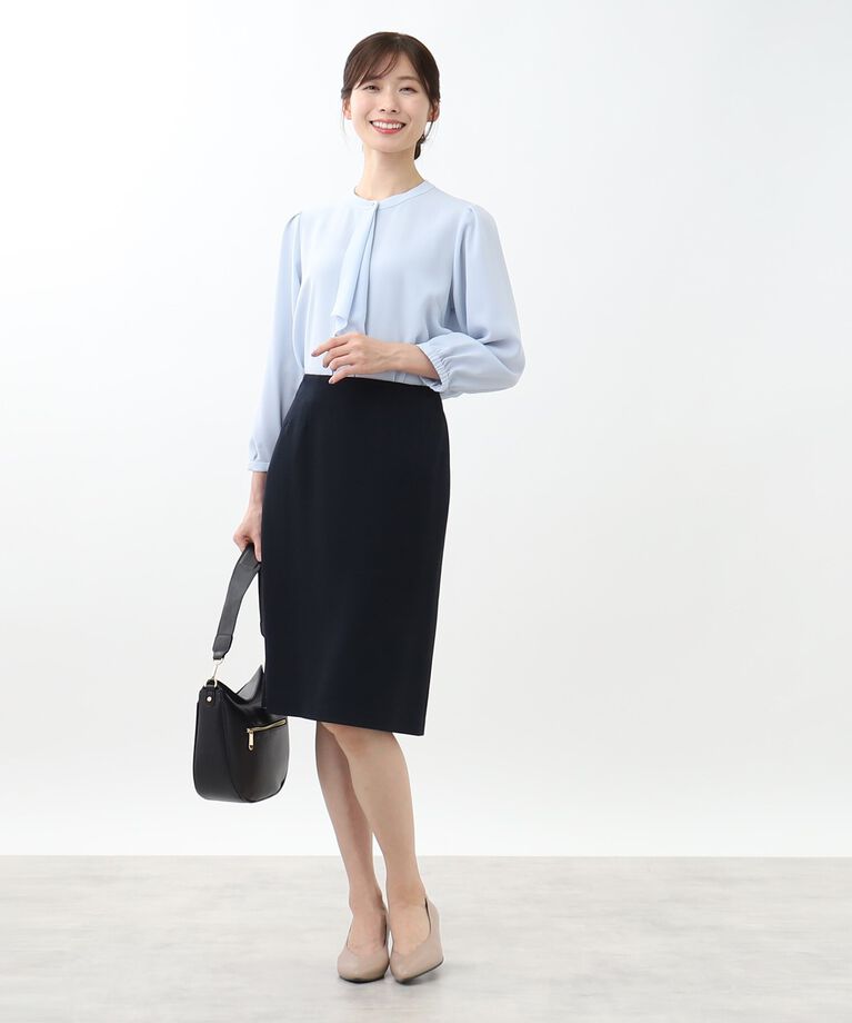 Reflect「【WEB限定カラーあり／接触冷感／マシンウォッシュ】ボータイ風デザインブラウス」|シャツ・ブラウス|