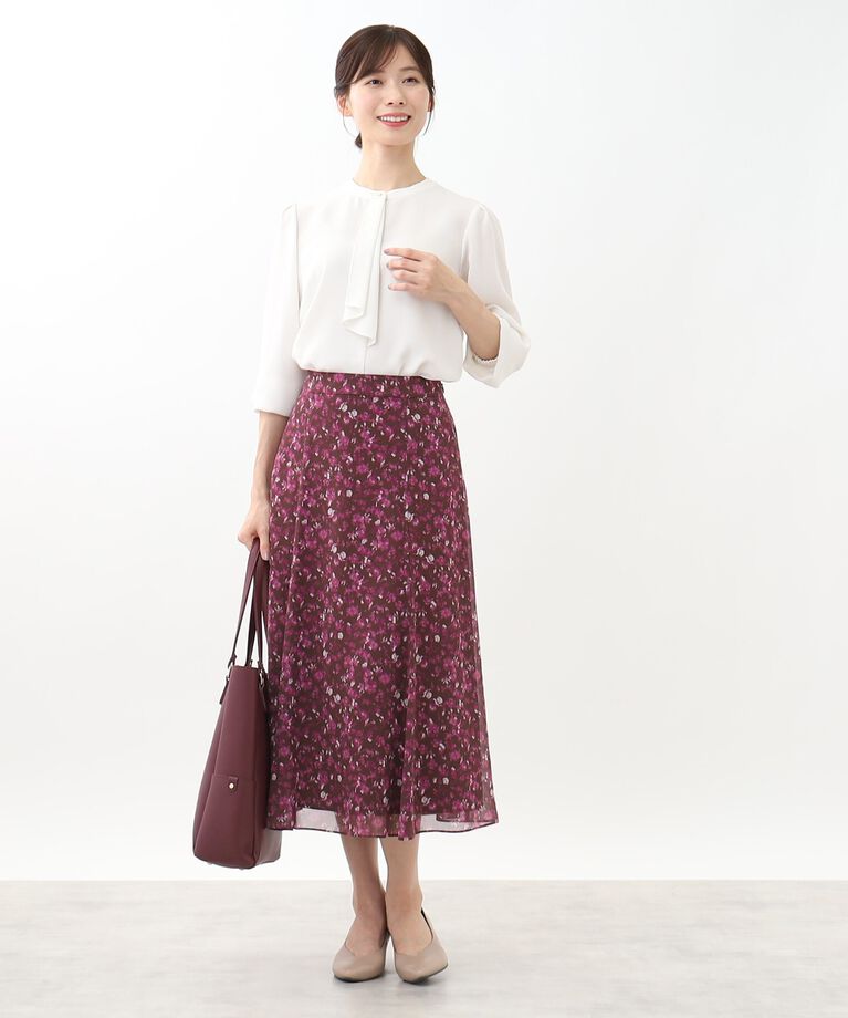 Reflect「【WEB限定カラーあり／接触冷感／マシンウォッシュ】ボータイ風デザインブラウス」|シャツ・ブラウス|