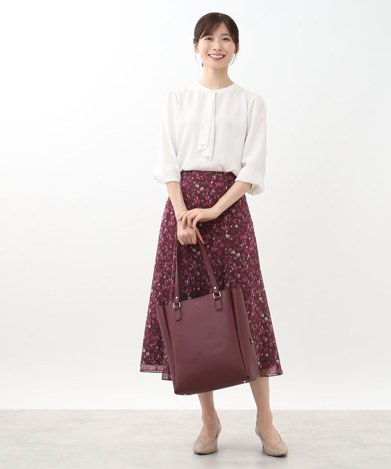 Reflect「【WEB限定カラーあり／接触冷感／マシンウォッシュ】ボータイ風デザインブラウス」|シャツ・ブラウス|