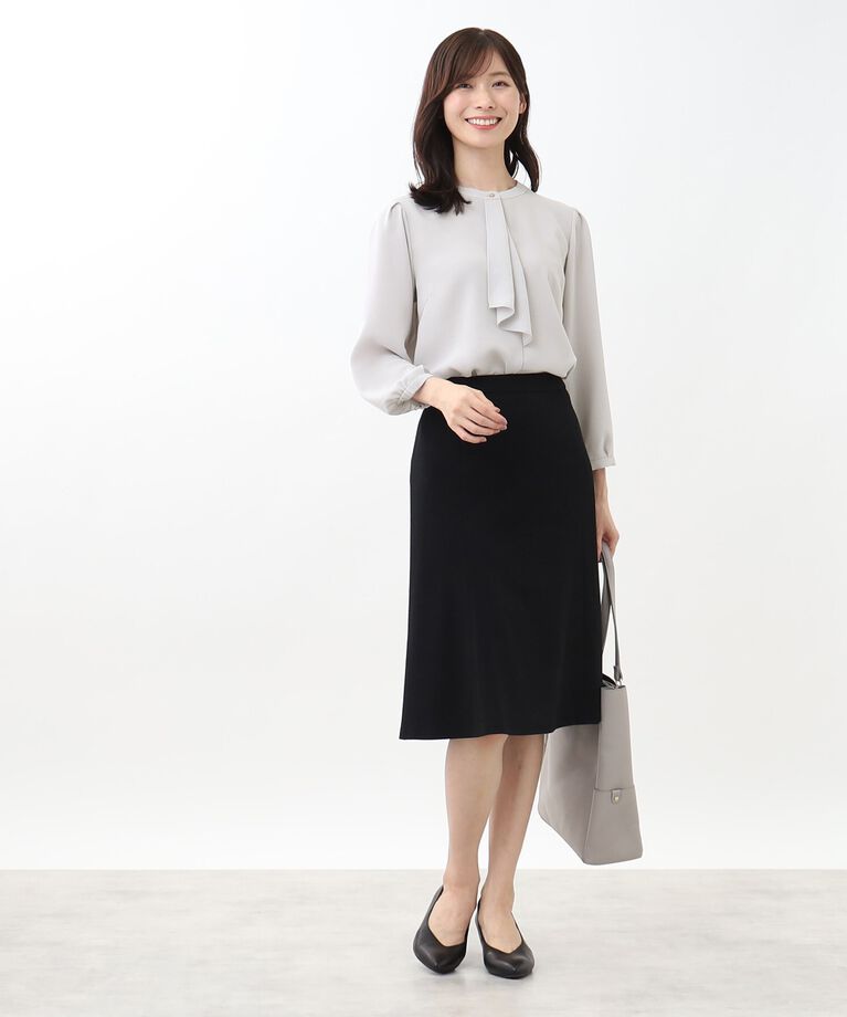Reflect「【WEB限定カラーあり／接触冷感／マシンウォッシュ】ボータイ風デザインブラウス」|シャツ・ブラウス|