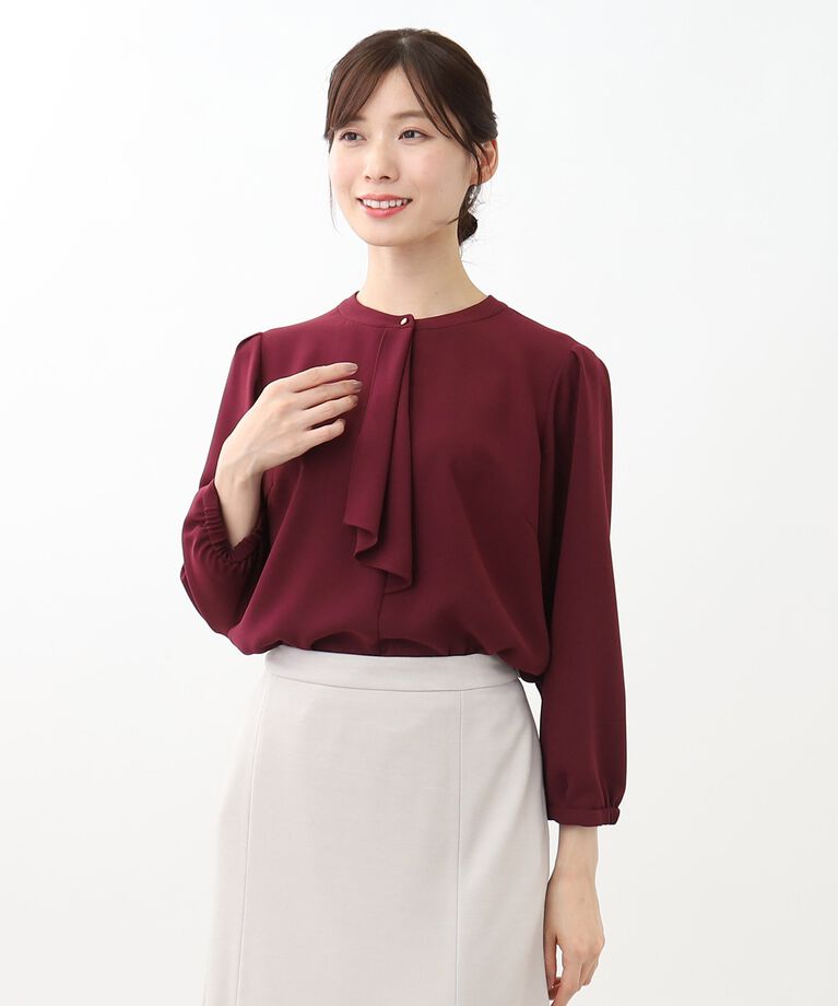 Reflect「【WEB限定カラーあり／接触冷感／マシンウォッシュ】ボータイ風デザインブラウス」|シャツ・ブラウス|ﾎﾞﾙﾄﾞｰ(064)
