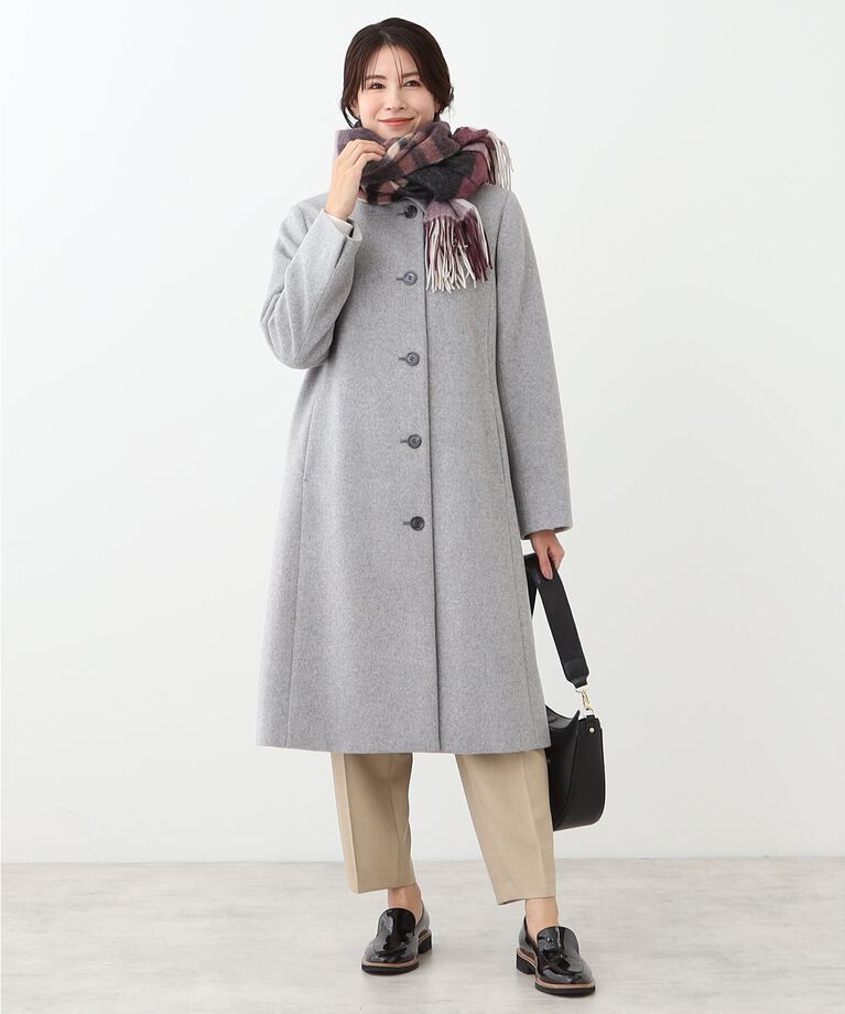 Reflect「【定番人気】ステンカラーロングウール混コート」|ステンカラーコート|