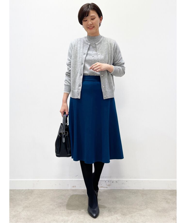 Reflect「【WEB限定カラーあり／洗える／アンサンブル】パール調刺繍ニット＋カーディガン」|カーディガン|