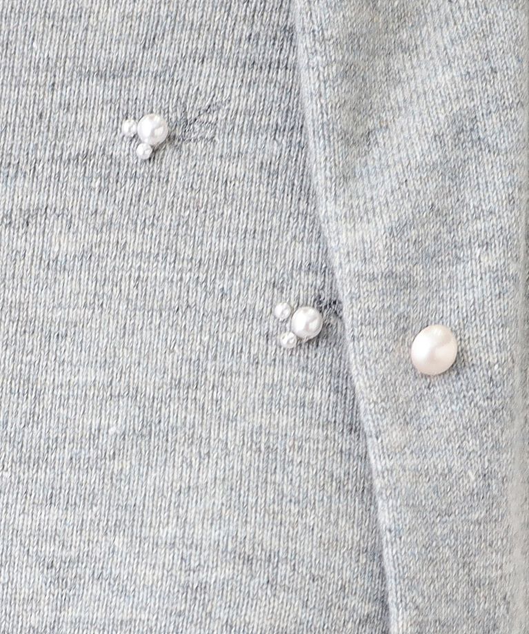 Reflect「【WEB限定カラーあり／洗える／アンサンブル】パール調刺繍ニット＋カーディガン」|カーディガン|